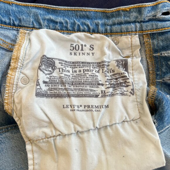 Levis 501 Skinny Women's Jeans W28 L28 High Rise Slim - Picture 6 of 12